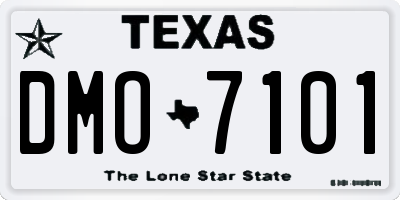 TX license plate DMO7101