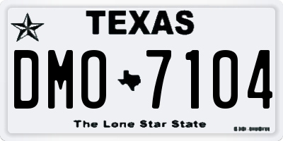 TX license plate DMO7104