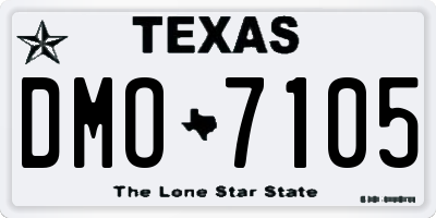 TX license plate DMO7105