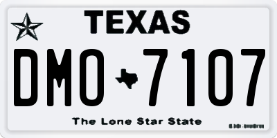 TX license plate DMO7107
