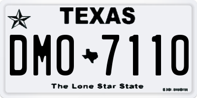 TX license plate DMO7110