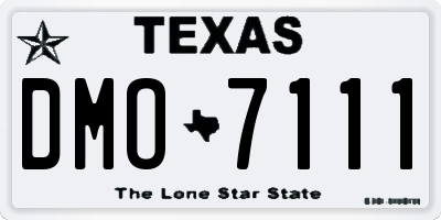 TX license plate DMO7111