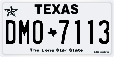 TX license plate DMO7113