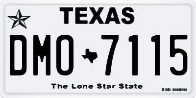 TX license plate DMO7115