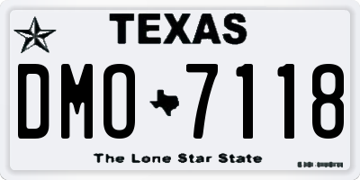 TX license plate DMO7118