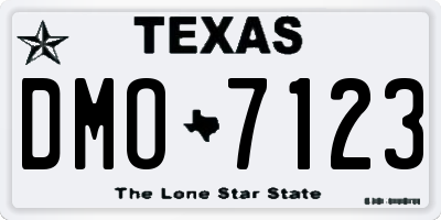 TX license plate DMO7123