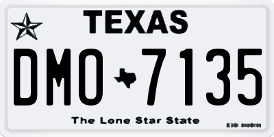 TX license plate DMO7135