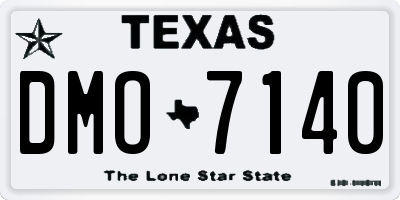 TX license plate DMO7140