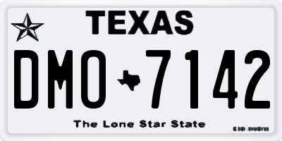 TX license plate DMO7142