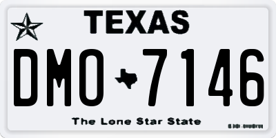 TX license plate DMO7146