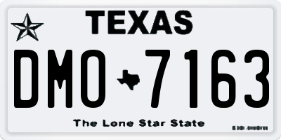 TX license plate DMO7163