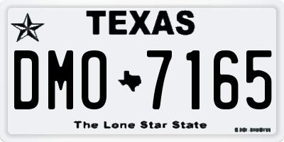 TX license plate DMO7165