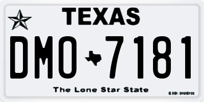 TX license plate DMO7181