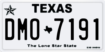 TX license plate DMO7191