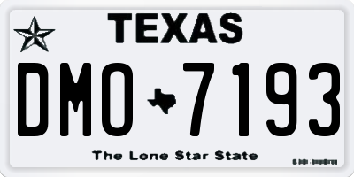 TX license plate DMO7193