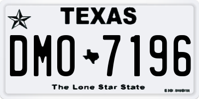 TX license plate DMO7196