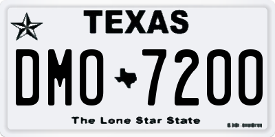 TX license plate DMO7200