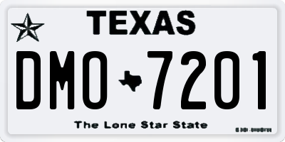 TX license plate DMO7201