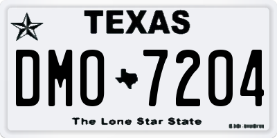 TX license plate DMO7204