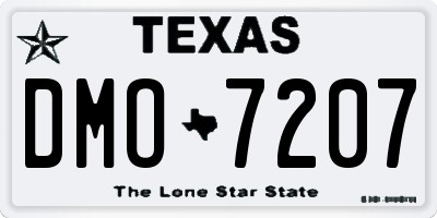 TX license plate DMO7207