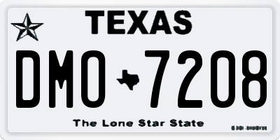 TX license plate DMO7208