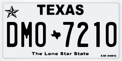 TX license plate DMO7210