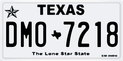 TX license plate DMO7218