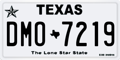 TX license plate DMO7219