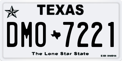 TX license plate DMO7221