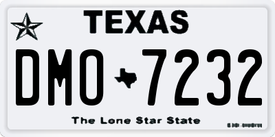 TX license plate DMO7232