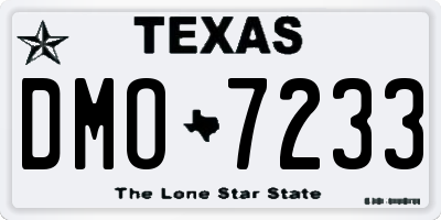 TX license plate DMO7233