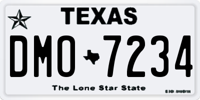 TX license plate DMO7234