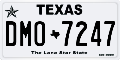 TX license plate DMO7247
