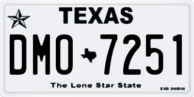 TX license plate DMO7251