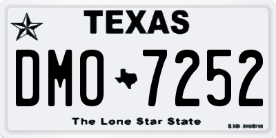TX license plate DMO7252