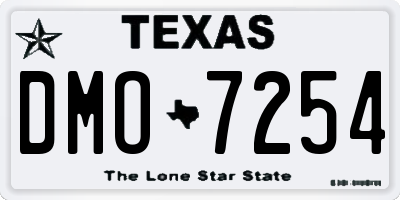 TX license plate DMO7254