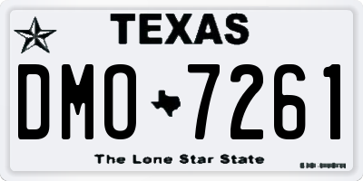 TX license plate DMO7261