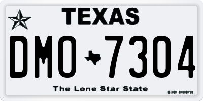 TX license plate DMO7304