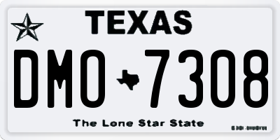 TX license plate DMO7308