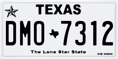TX license plate DMO7312