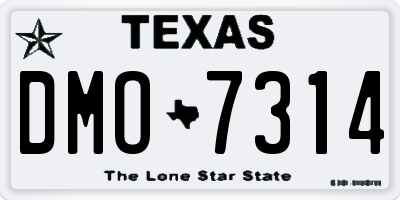 TX license plate DMO7314