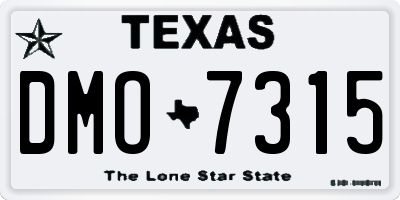TX license plate DMO7315