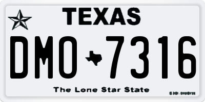 TX license plate DMO7316