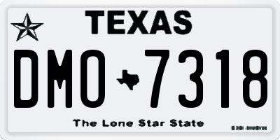 TX license plate DMO7318