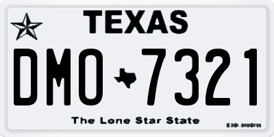 TX license plate DMO7321
