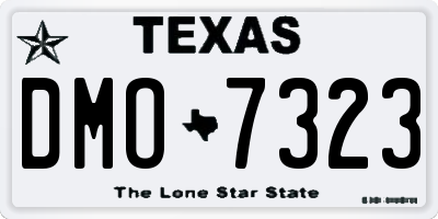 TX license plate DMO7323