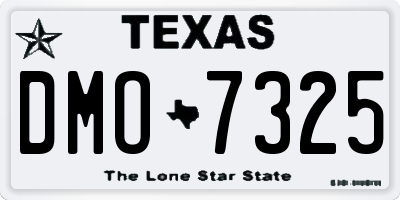TX license plate DMO7325