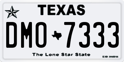 TX license plate DMO7333