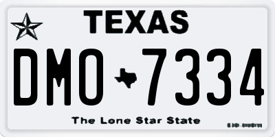 TX license plate DMO7334