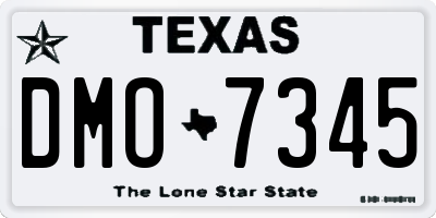 TX license plate DMO7345